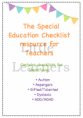The Special Education Checklist resource for Teachers